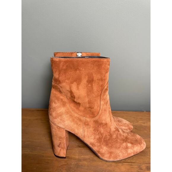 L.K. Bennett Pellino Tan Suede Ankle Block Heel Boot. Size 39/9. - Picture 1 of 8